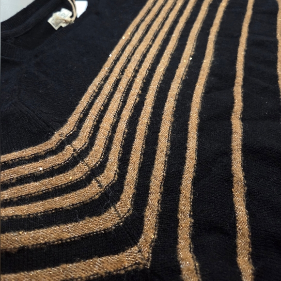 NWT - Fat Face Women's Wool Cashmere Blended Sparkly Striped Sweater - US 14/XL - Picture 7 of 12